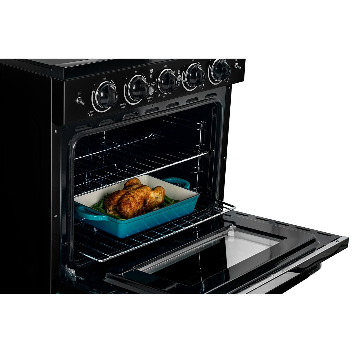 Unique 30' Classic Retro Induction Range Midnight Black