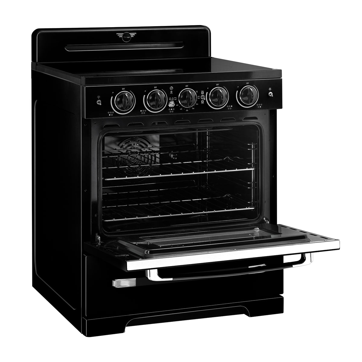 Unique 30' Classic Retro Induction Range Midnight Black