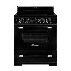 Unique 30' Classic Retro Induction Range Midnight Black