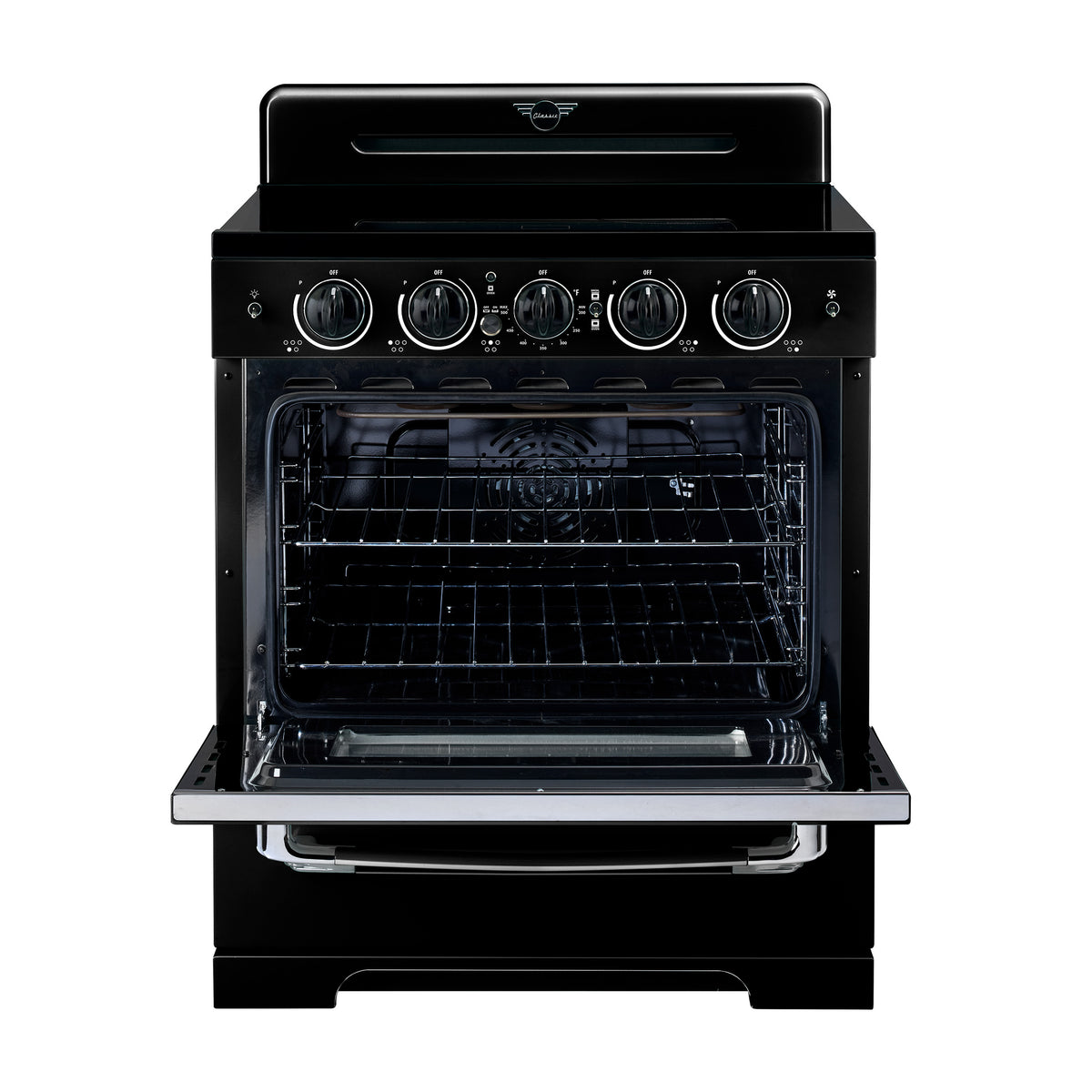 Unique 30' Classic Retro Induction Range Midnight Black