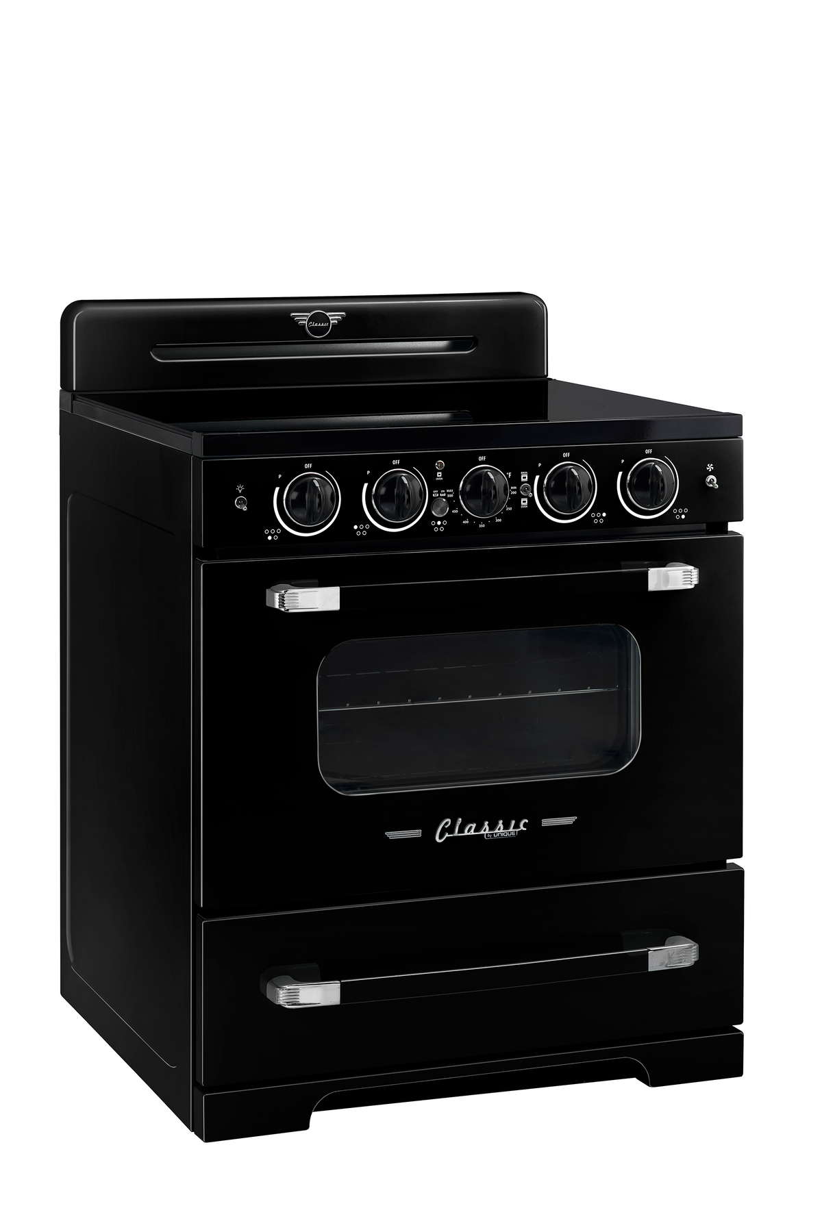 Unique 30' Classic Retro Induction Range Midnight Black