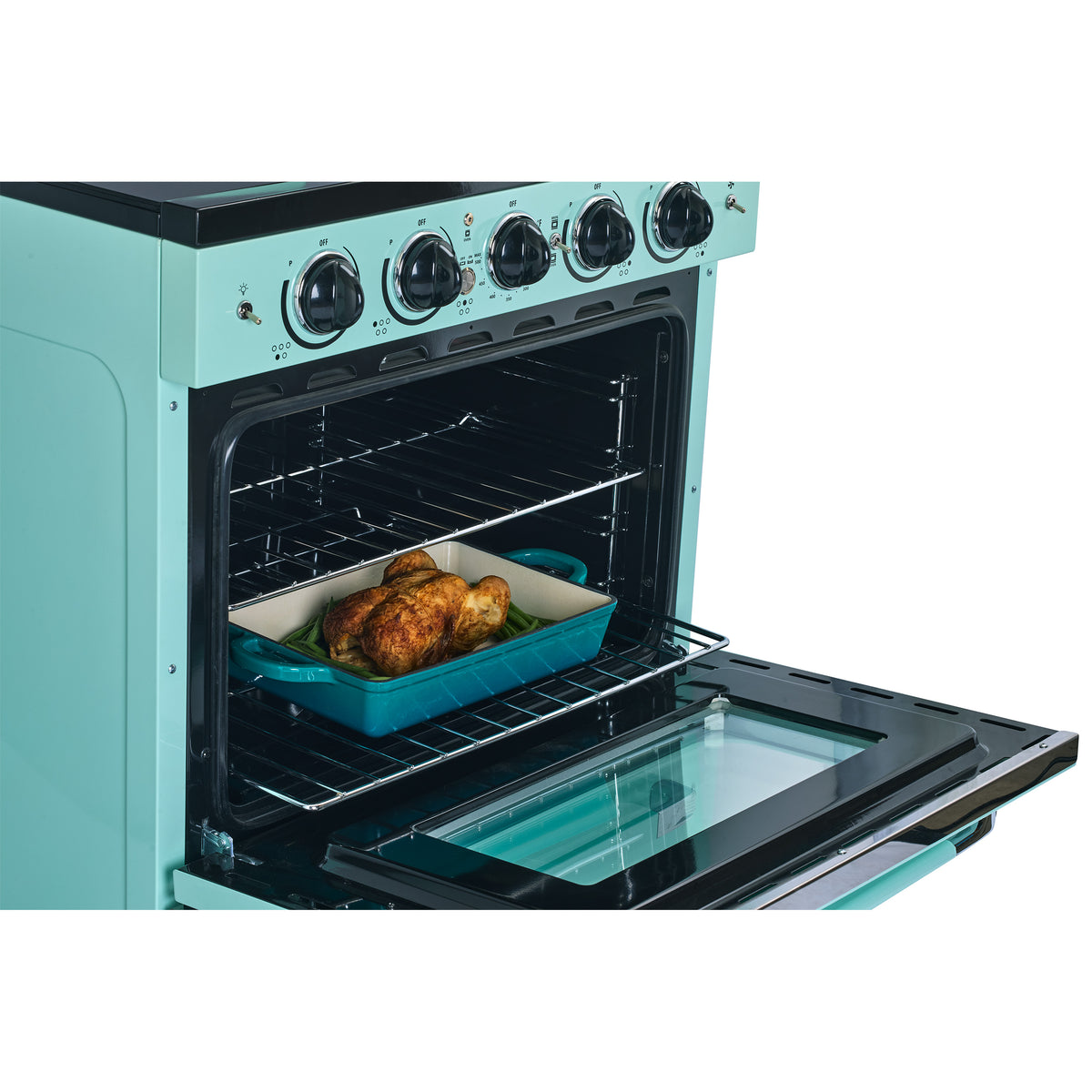 Unique 30' Classic Retro Induction Range Ocean Mist Turquoise