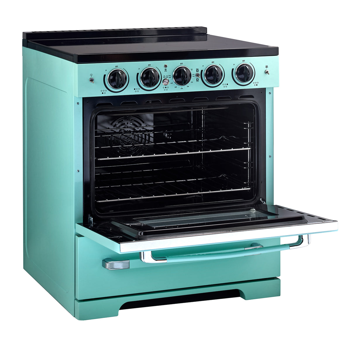 Unique 30' Classic Retro Induction Range Ocean Mist Turquoise