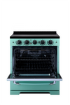 Unique 30' Classic Retro Induction Range Ocean Mist Turquoise