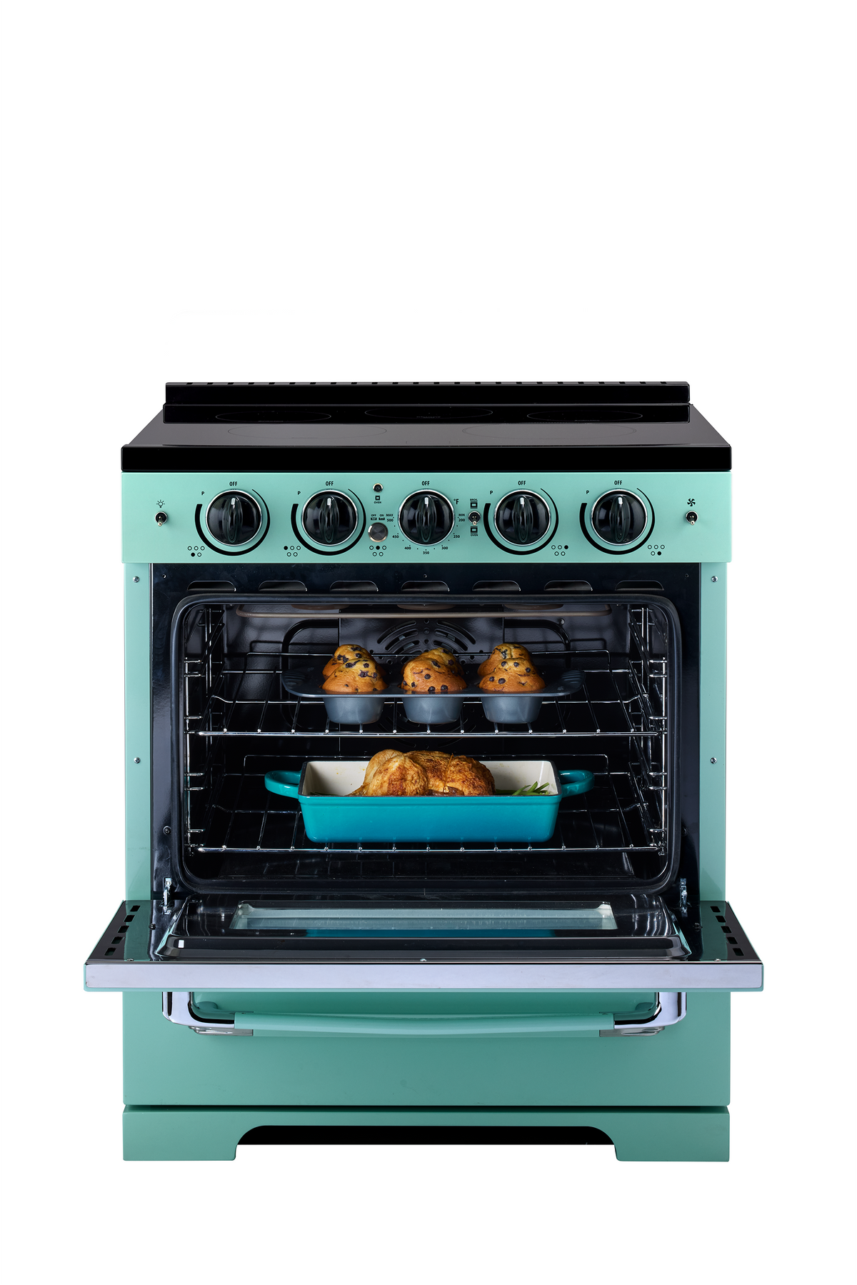 Unique 30' Classic Retro Induction Range Ocean Mist Turquoise