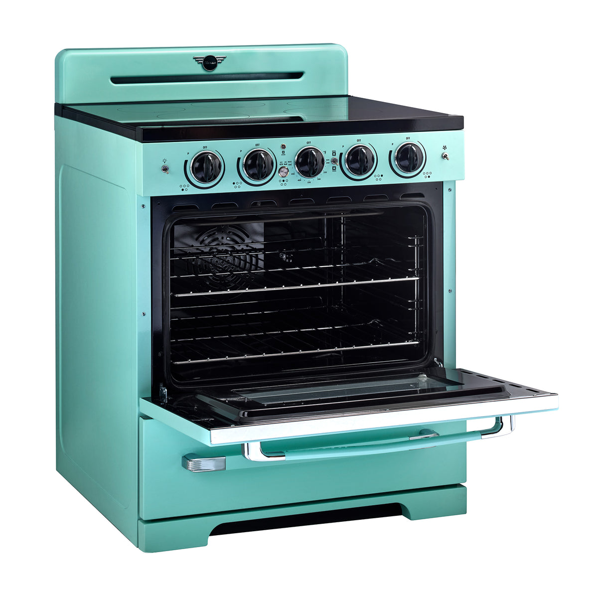 Unique 30' Classic Retro Induction Range Ocean Mist Turquoise