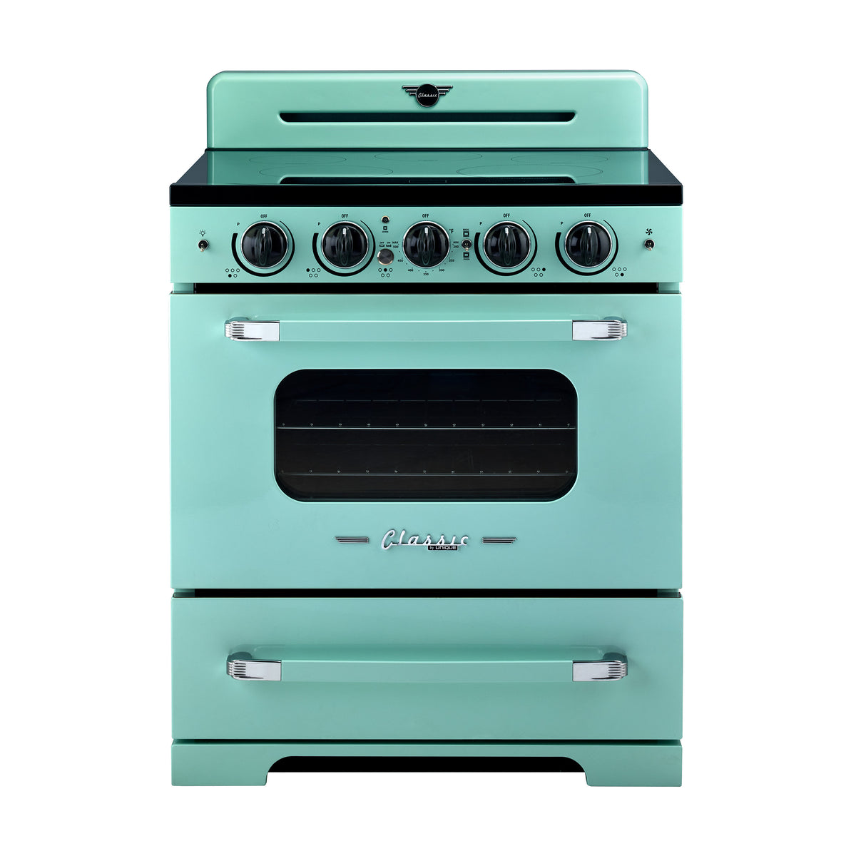 Unique 30' Classic Retro Induction Range Ocean Mist Turquoise