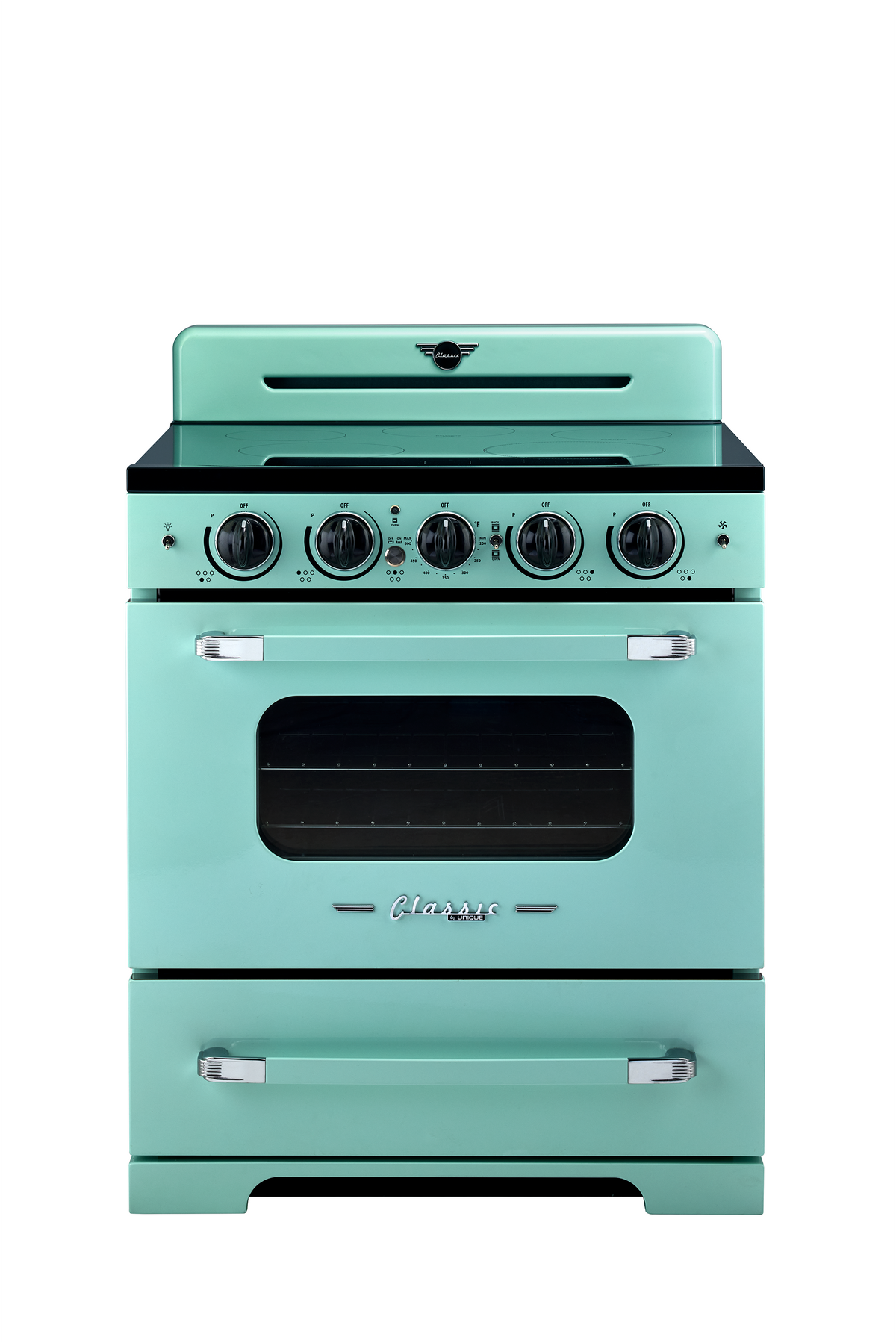 Unique 30' Classic Retro Induction Range Ocean Mist Turquoise