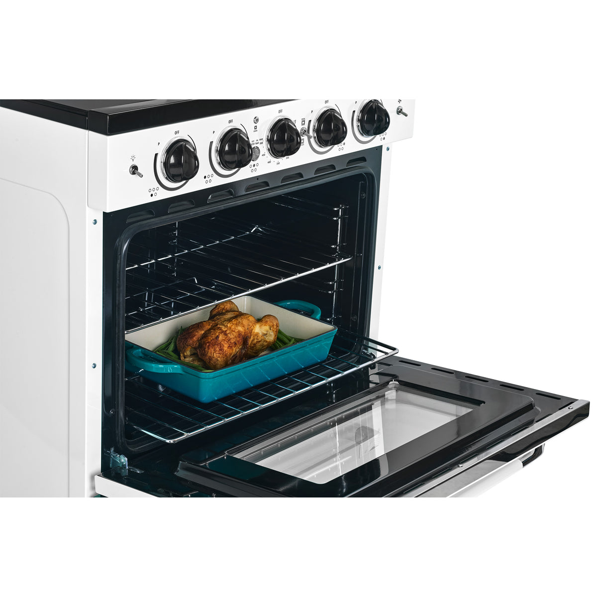 Unique 30' Classic Retro Induction Range Marshmallow White