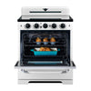 Unique 30' Classic Retro Induction Range Marshmallow White