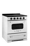 Unique 30' Classic Retro Induction Range Marshmallow White