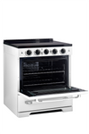 Unique 30' Classic Retro Induction Range Marshmallow White