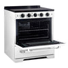 Unique 30' Classic Retro Induction Range Marshmallow White