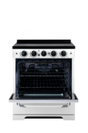 Unique 30' Classic Retro Induction Range Marshmallow White