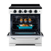 Unique 30' Classic Retro Induction Range Marshmallow White