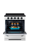 Unique 30' Classic Retro Induction Range Marshmallow White