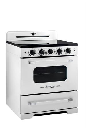 Unique 30' Classic Retro Induction Range Marshmallow White