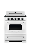 Unique 30' Classic Retro Induction Range Marshmallow White