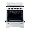 Unique 30' Classic Retro Induction Range Marshmallow White