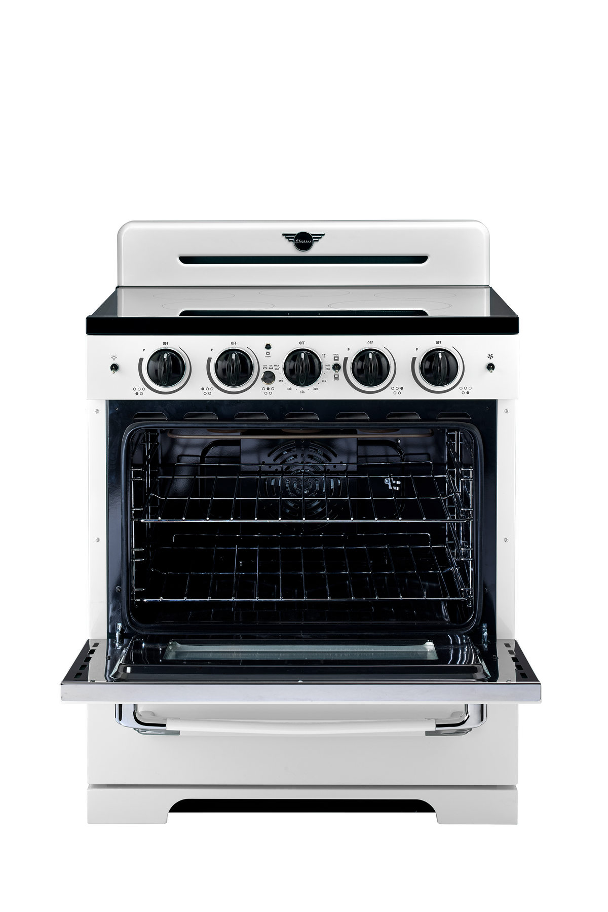 Unique 30' Classic Retro Induction Range Marshmallow White