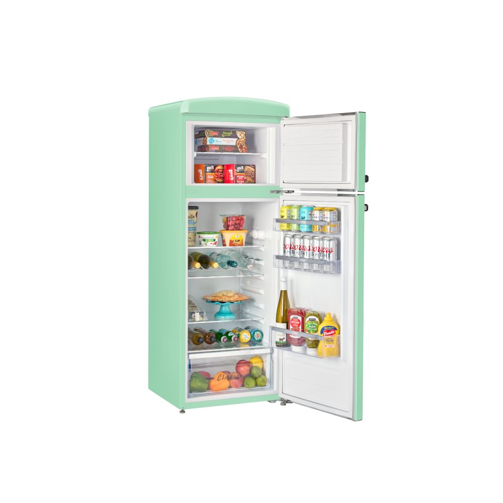 Classic Retro 7.5 cu.ft. Top Mount Refrigerator in Summer Mint