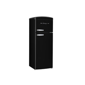 Classic Retro 7.5 cu.ft. Top Mount Refrigerator in Matte Black