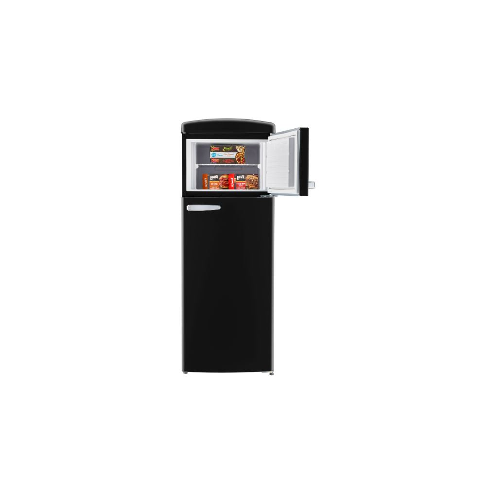Classic Retro 7.5 cu.ft. Top Mount Refrigerator in Matte Black