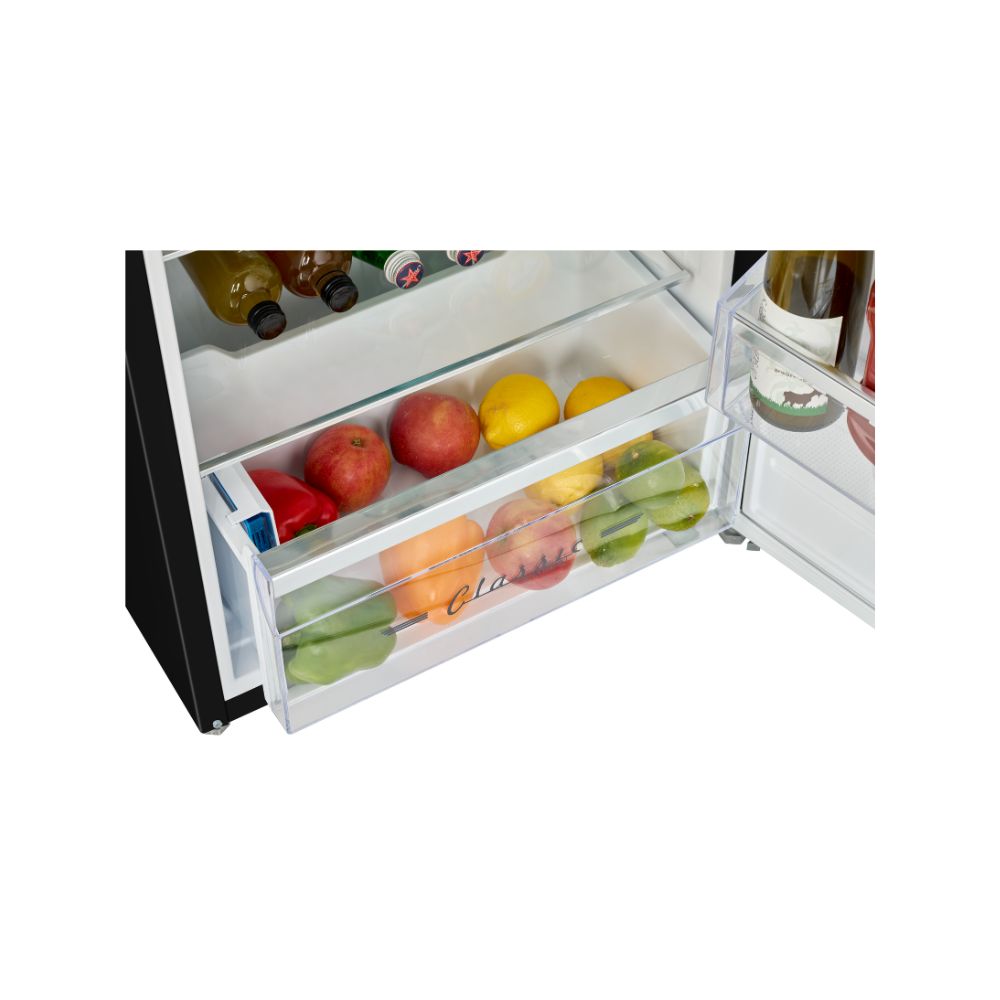 Classic Retro 7.5 cu.ft. Top Mount Refrigerator in Matte Black