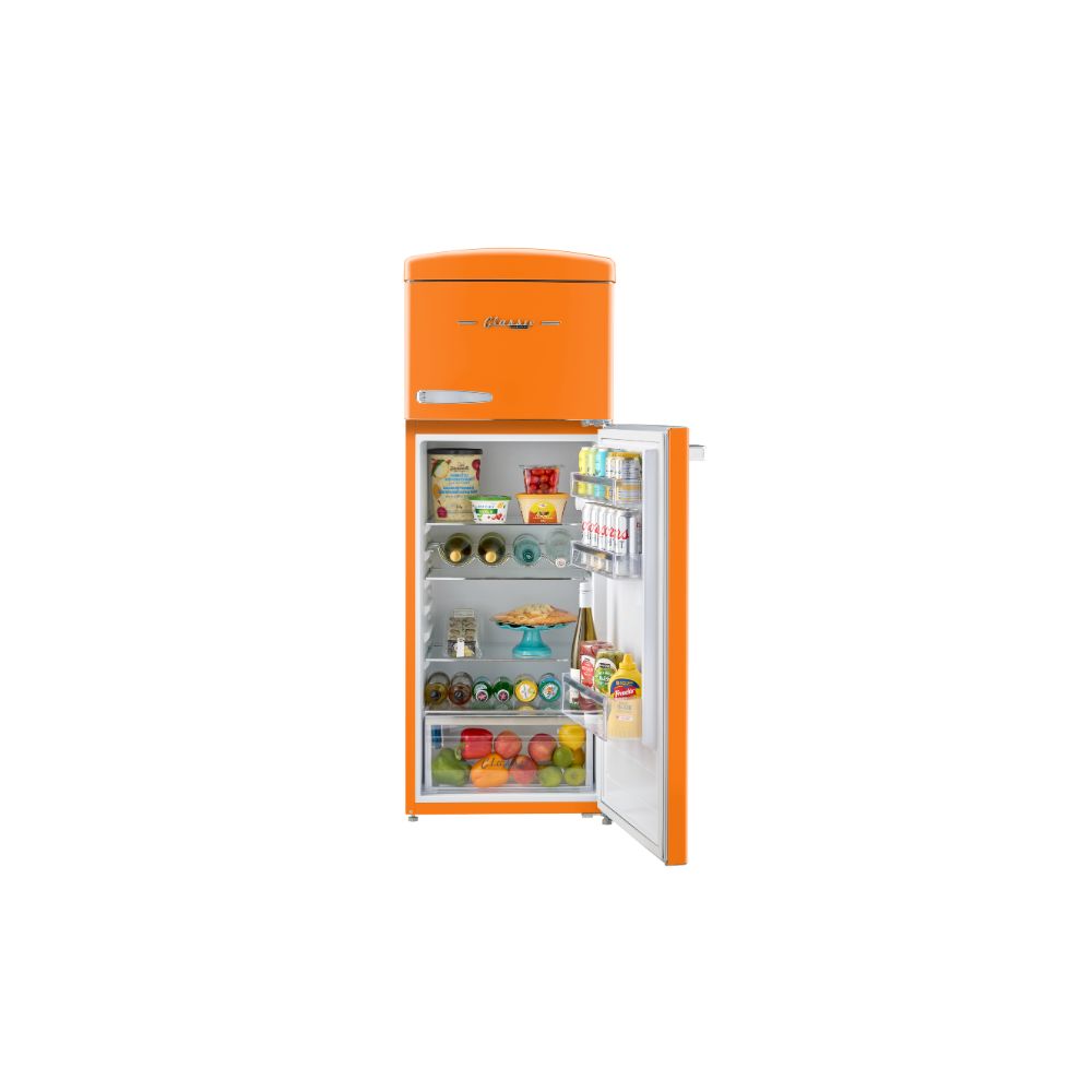 Classic Retro 7.5 cu.ft. Top Mount Refrigerator in Creamsicle