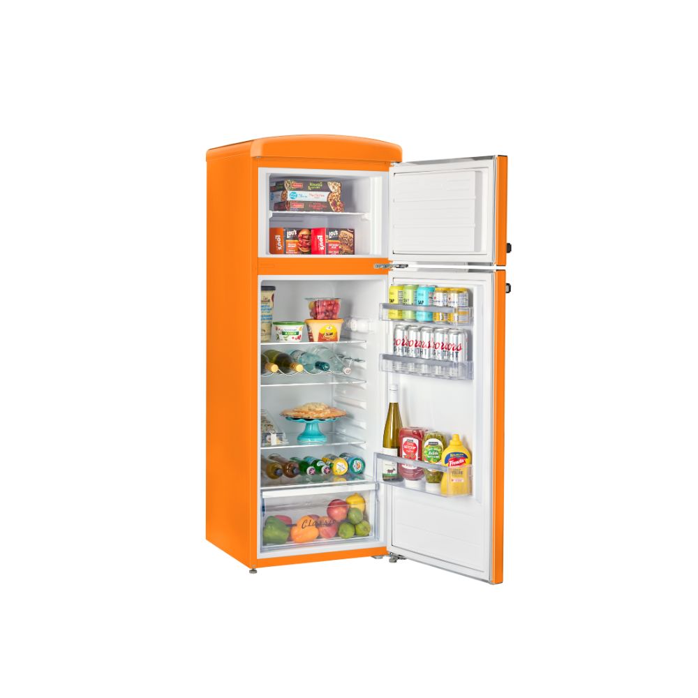 Classic Retro 7.5 cu.ft. Top Mount Refrigerator in Creamsicle
