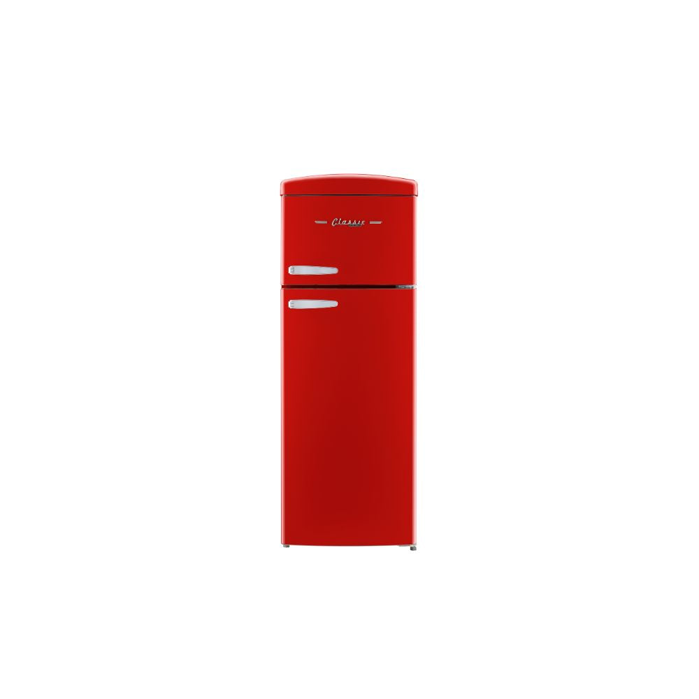 Classic Retro 7.5 cu.ft. Top Mount Refrigerator in Candy Apple Red