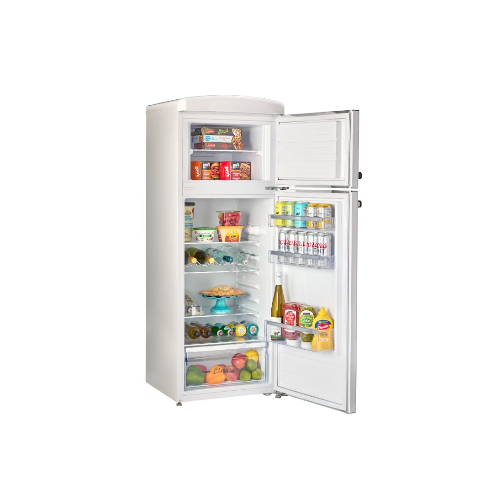 Classic Retro 7.5 cu ft Top Mount Refrigerator In Marshmellow