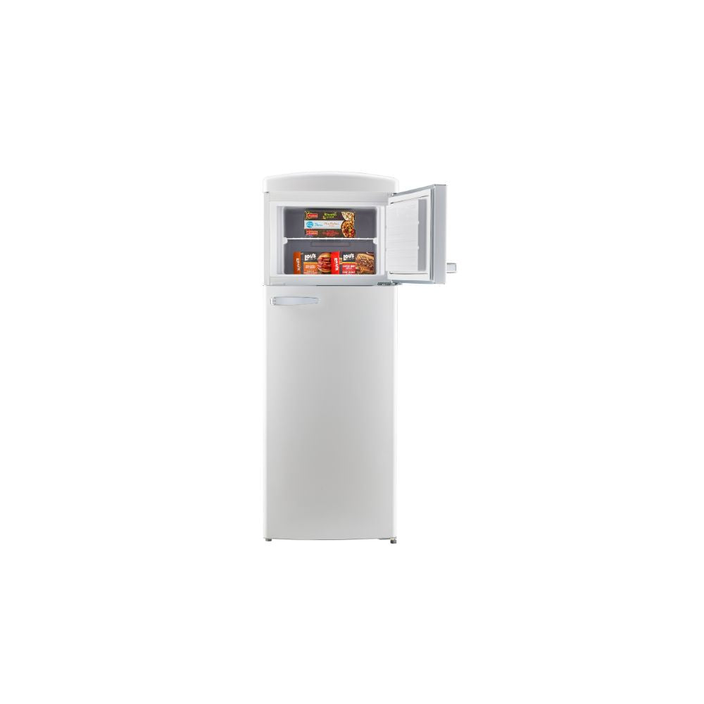 Classic Retro 7.5 cu ft Top Mount Refrigerator In Marshmellow