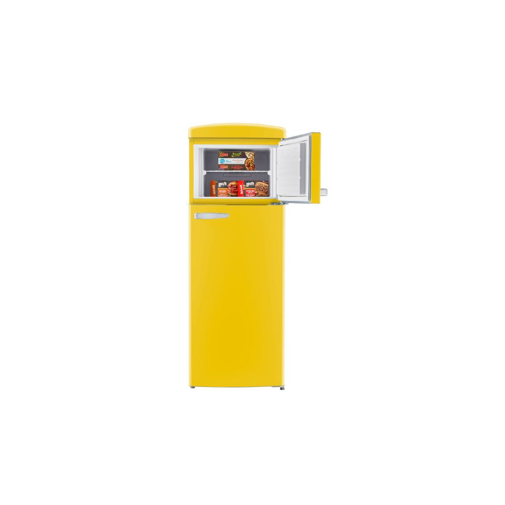 Classic Retro 7.5 cu.ft. Top Mount Refrigerator in Canary Yellow