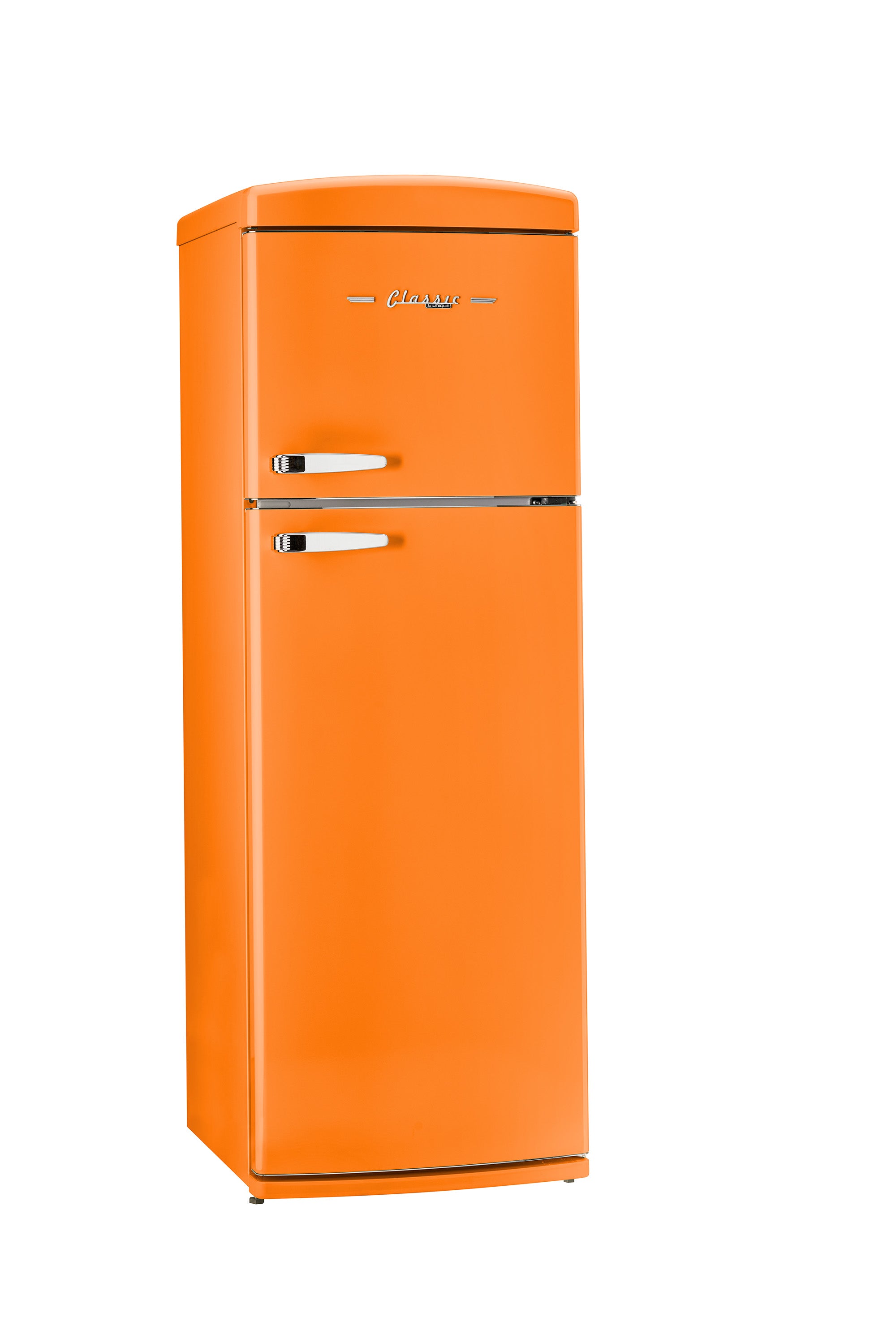 Unique 310L Creamsicle Orange Top Mount Refrigerator – Unique