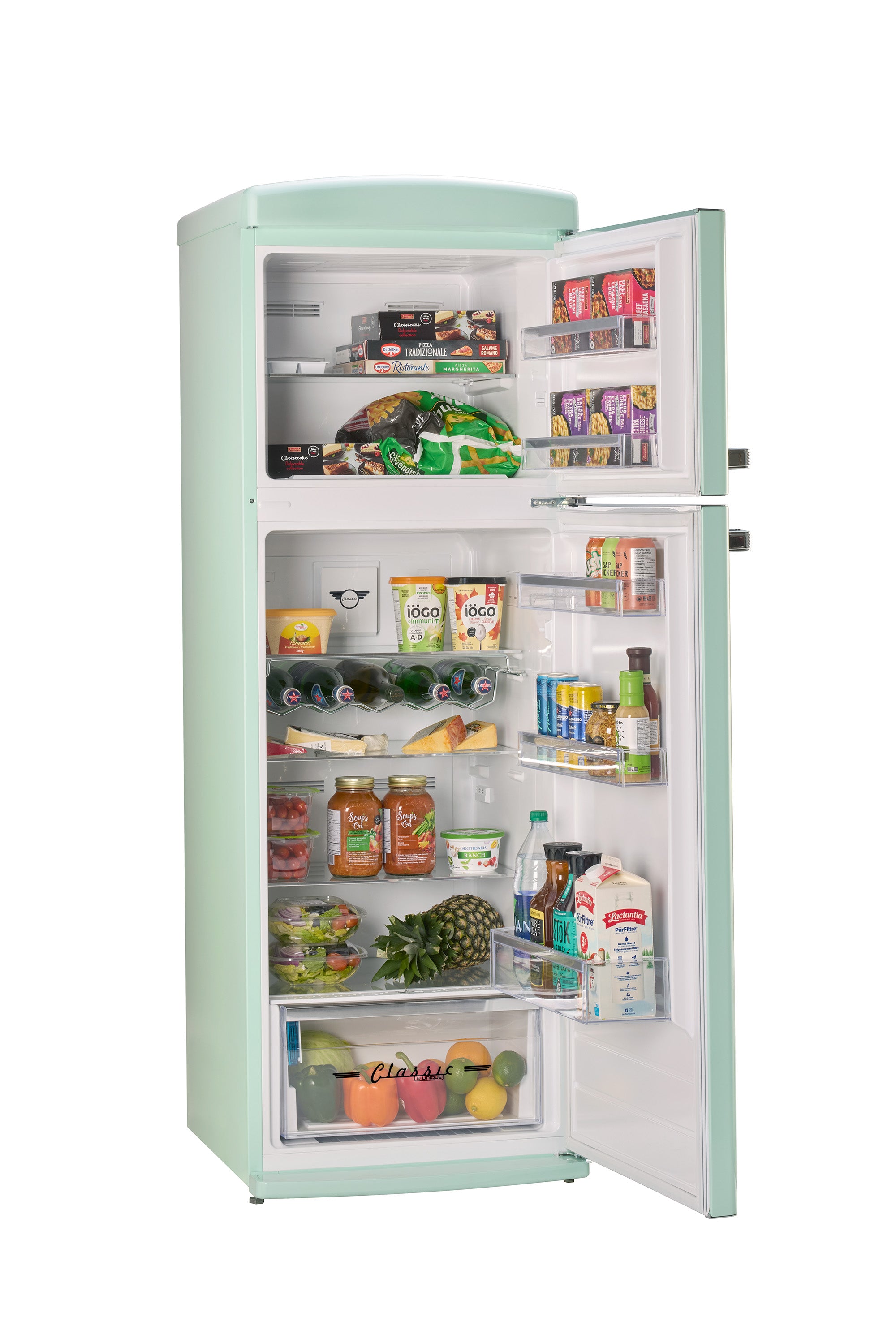 Unique 310L Summer Mint Green Top Mount Refrigerator – Unique