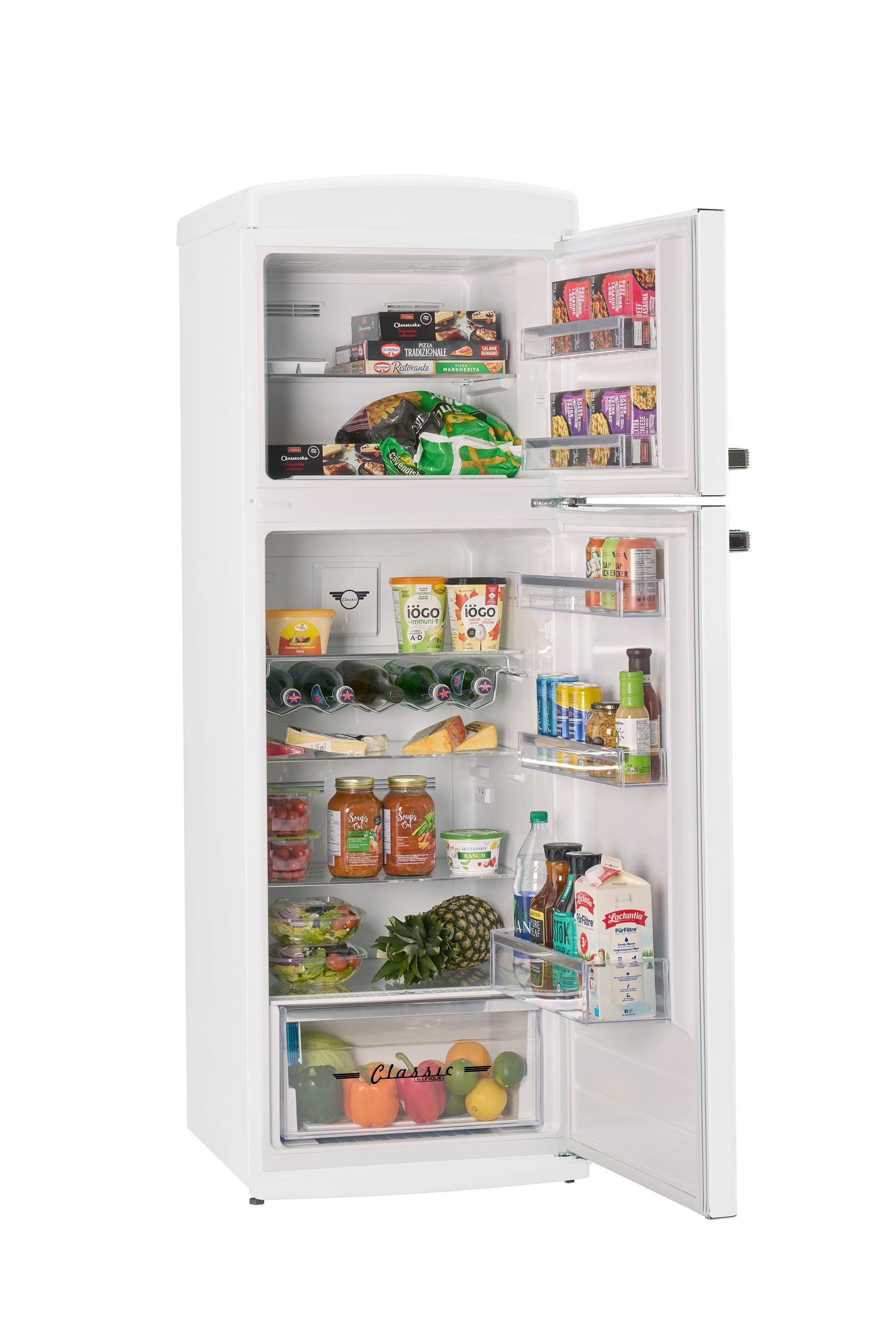 Unique 310L Marshmallow White Top Mount Refrigerator – Unique