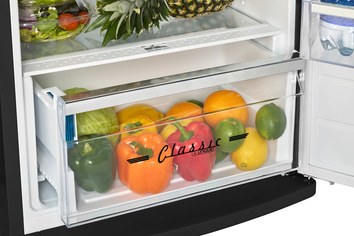 Unique 310L Matte Black Top Mount Refrigerator