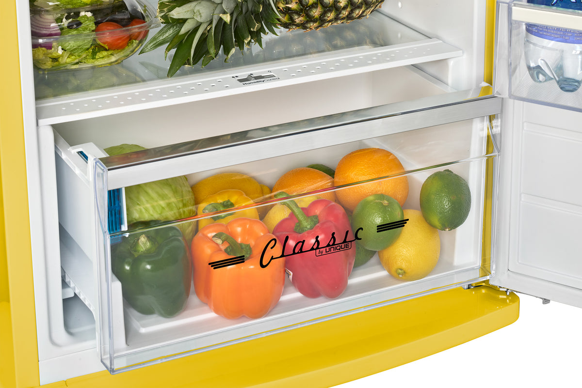 Unique 310L Canary Yellow Top Mount Refrigerator