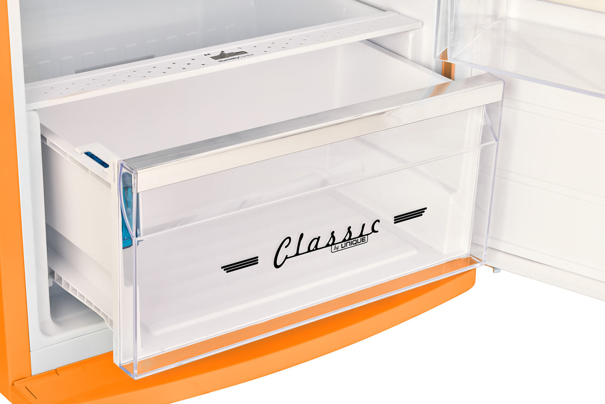 Unique 310L Creamsicle Orange Top Mount Refrigerator