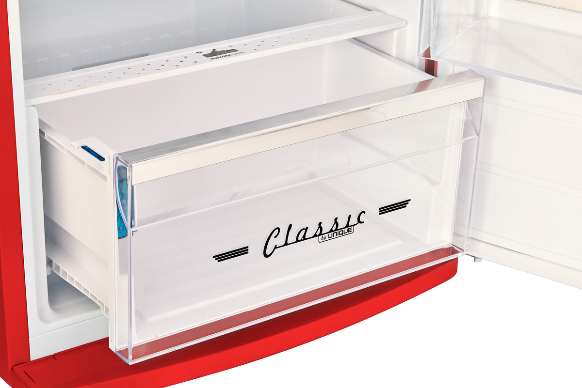Unique 310L Candy Apple Red Top Mount Refrigerator