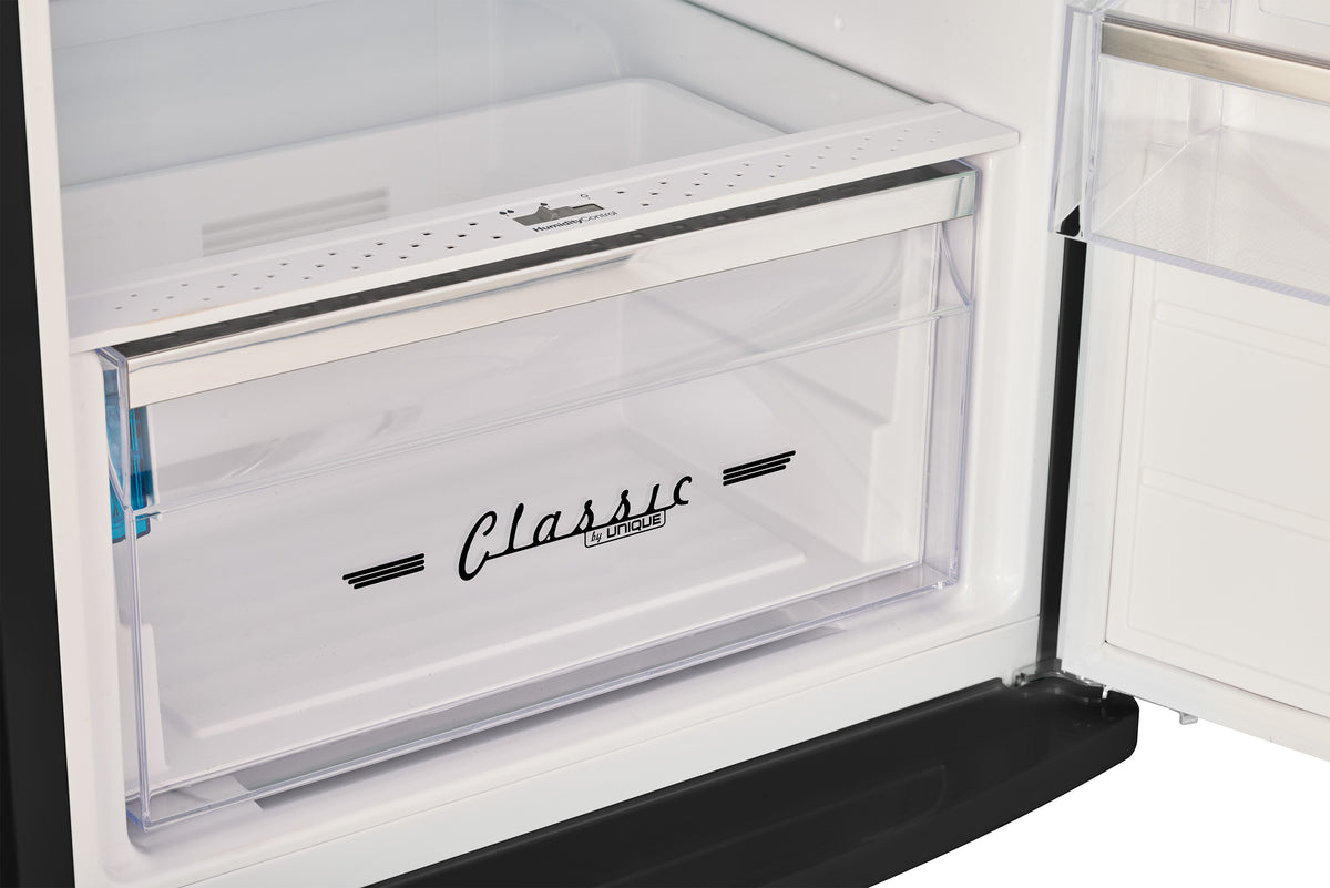 Unique 310L Matte Black Top Mount Refrigerator