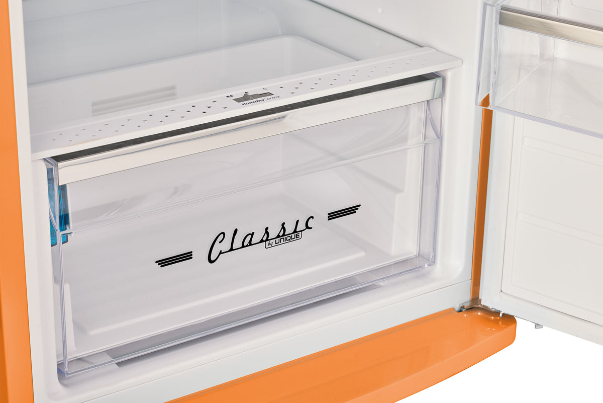 Unique 310L Creamsicle Orange Top Mount Refrigerator