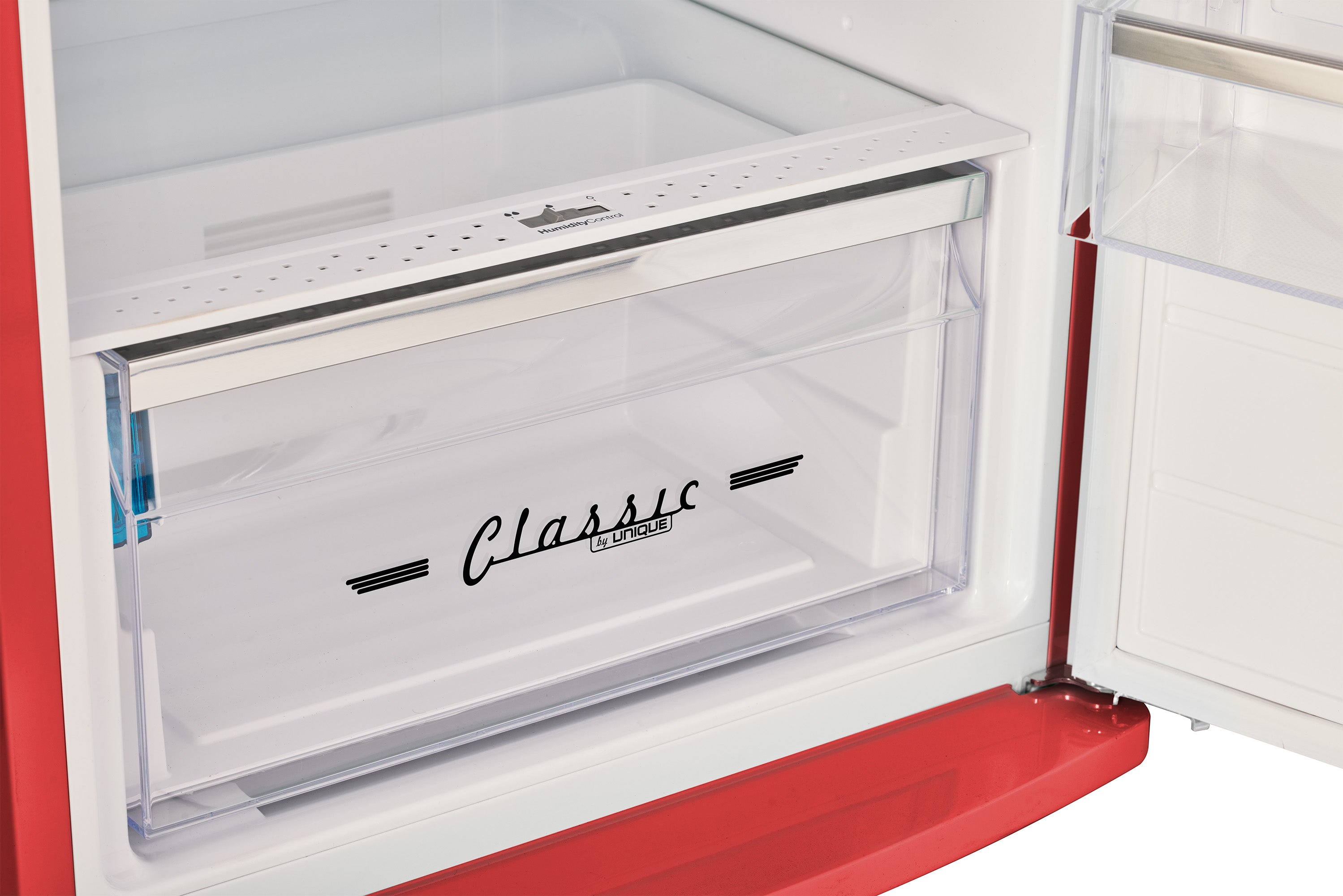 Unique 310L Candy Apple Red Top Mount Refrigerator – Unique Appliances
