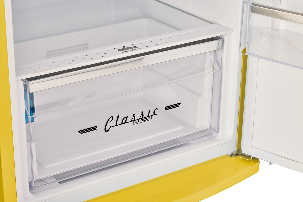 Unique 310L Canary Yellow Top Mount Refrigerator