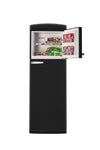 Unique 310L Matte Black Top Mount Refrigerator
