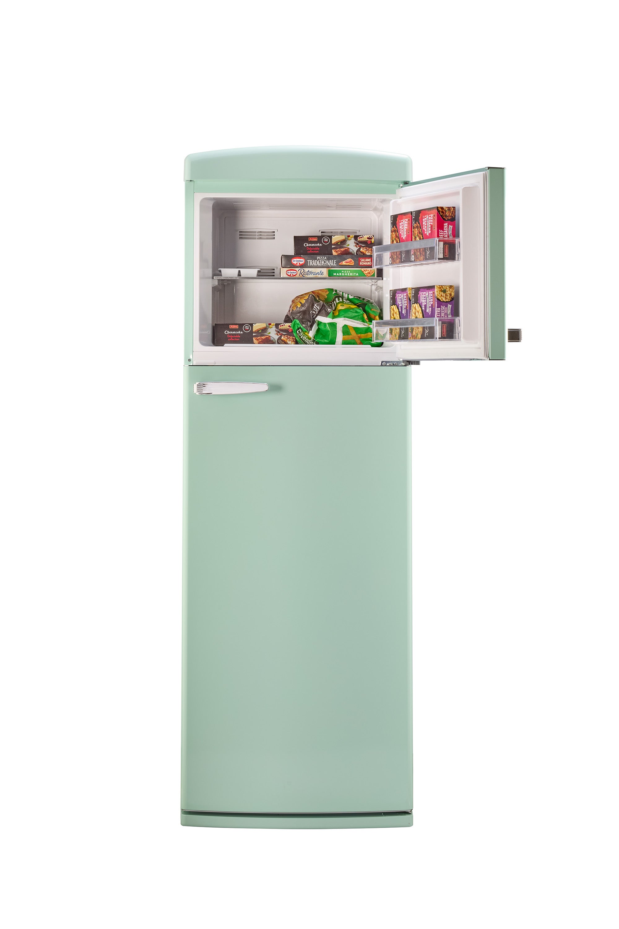 Unique 310L Summer Mint Green Top Mount Refrigerator – Unique
