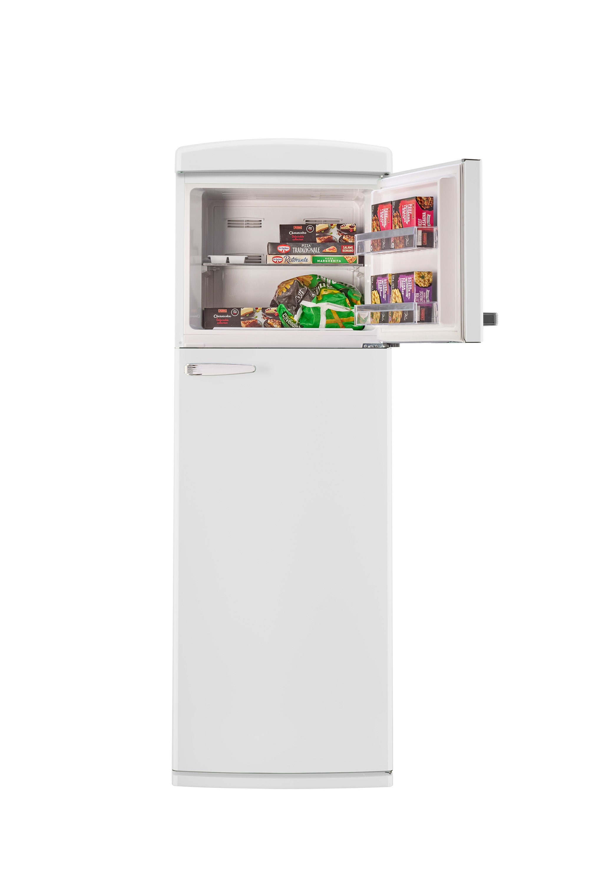 Unique 310L Marshmallow White Top Mount Refrigerator – Unique