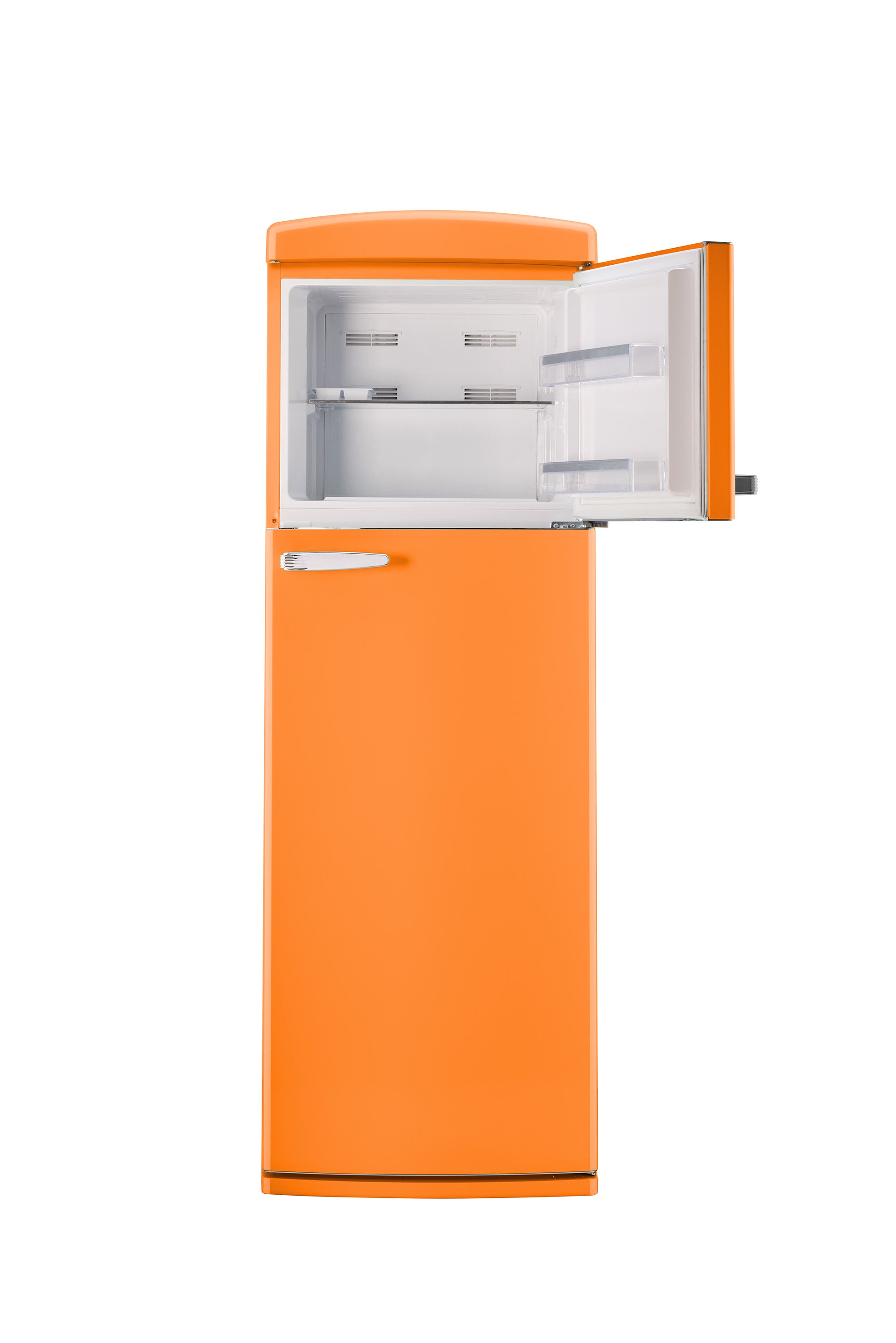Unique 310L Creamsicle Orange Top Mount Refrigerator – Unique