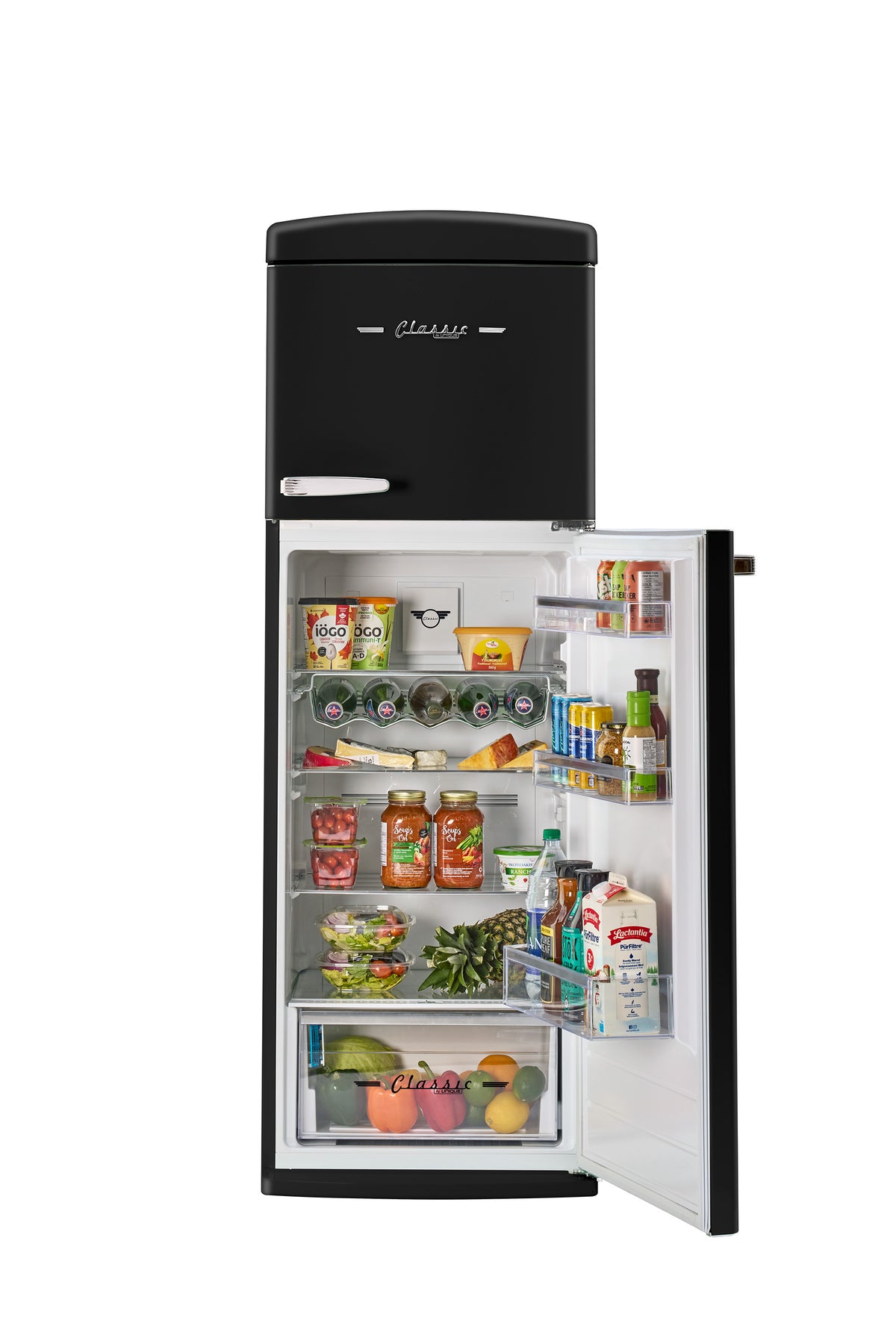 Unique 310L Matte Black Top Mount Refrigerator